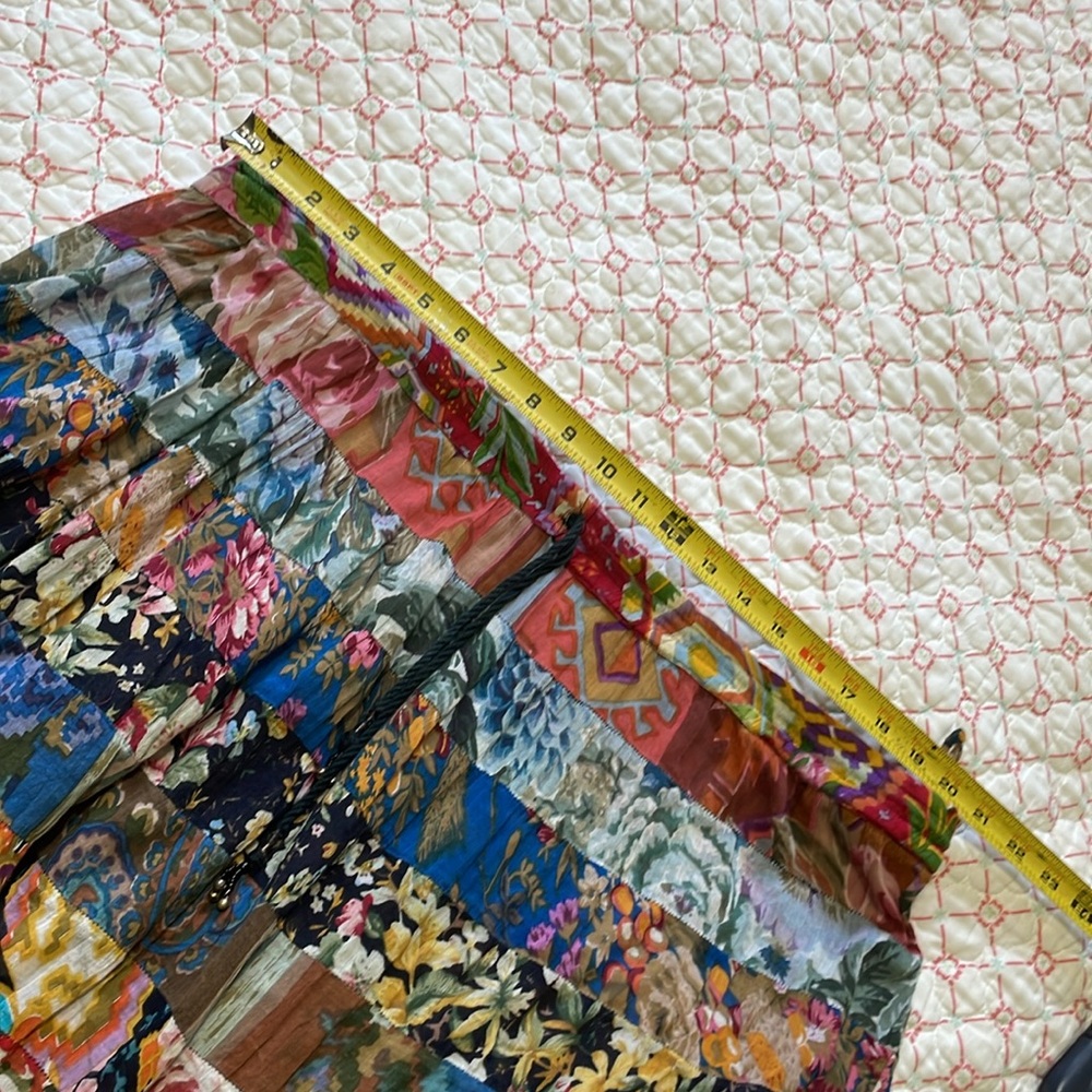 Patchwork tiered, bohemian floral cotton, full skirt - Picture 6 of 7